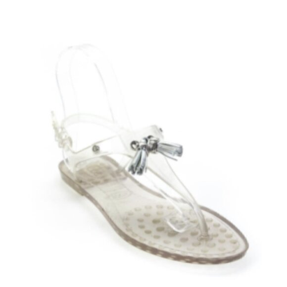 Tods Clear Jelly Tassel Thong Flat Sandals 35 5 - Picture 1 of 6